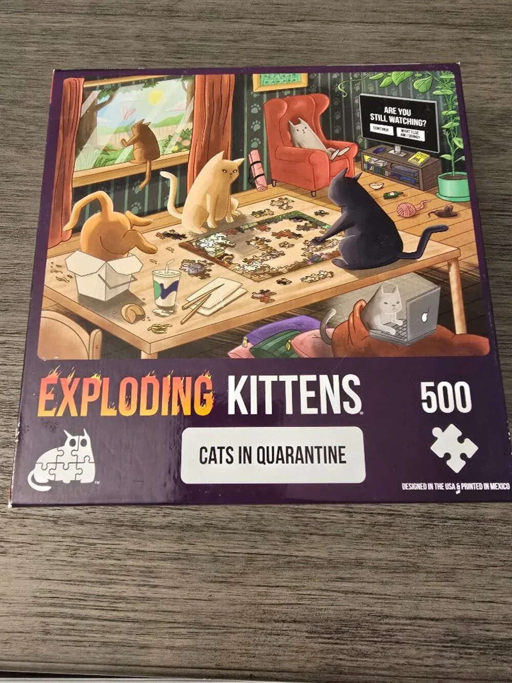 500 Piece Jigsaw Puzzle Exploding Kittens- Cats in Quarantine